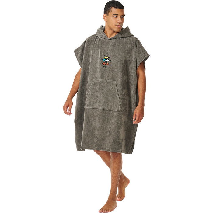 2024 Rip Curl Mens Logo Kapuzenhandtuch ndern Robe / Poncho 00GMTO - Grau